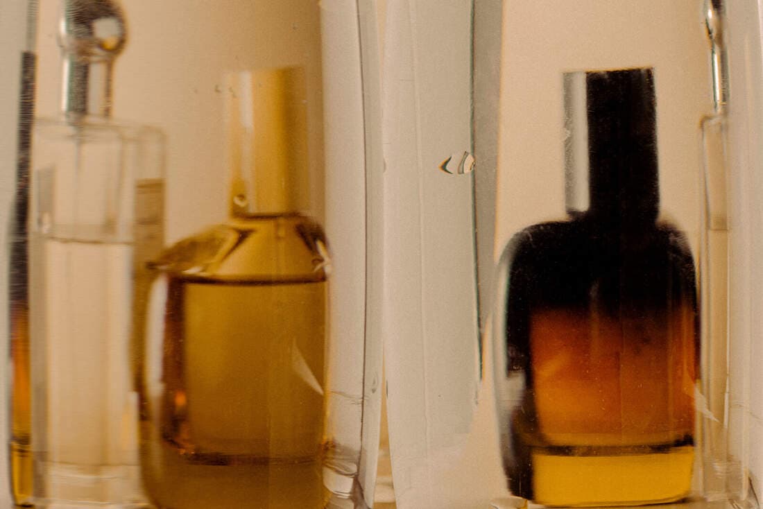 Skincare products lined up